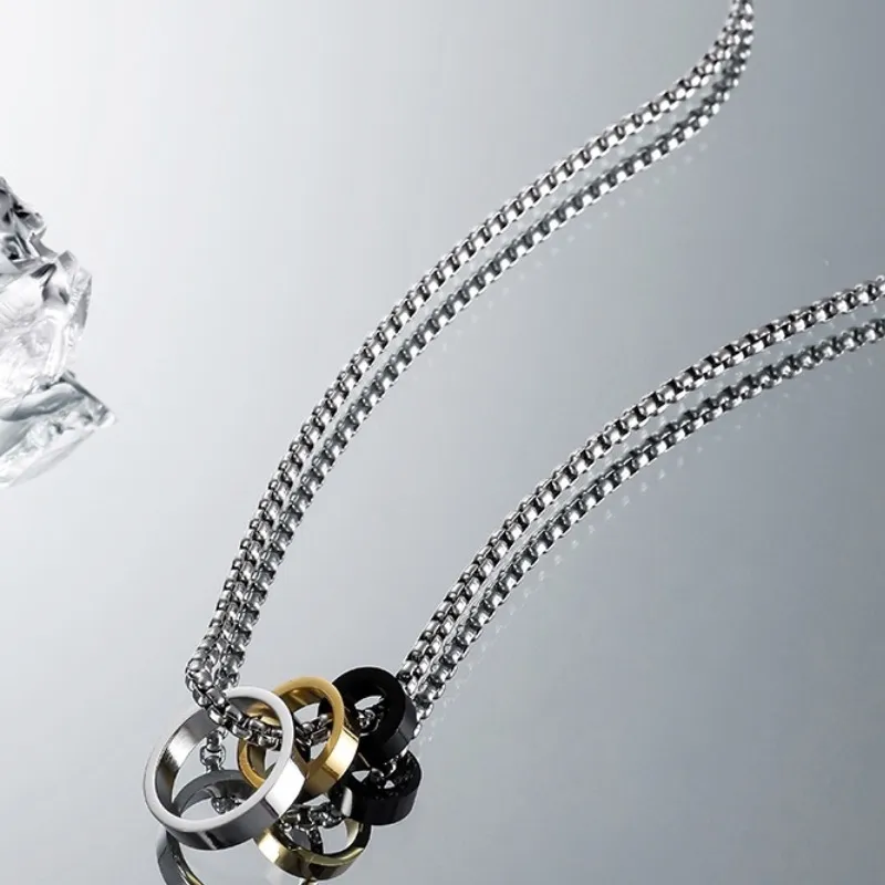 FOREVER MELODY Titanium Steel Necklaces Men's-6