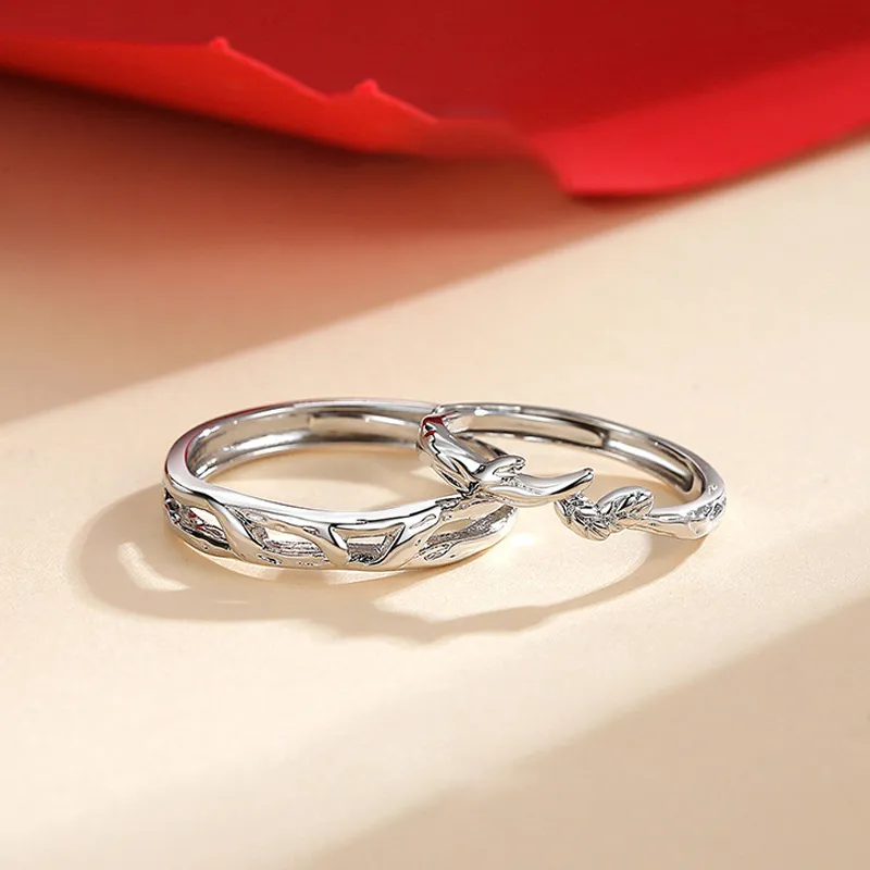 FOREVER MELODY Copper Zircon Rings Unisex-4