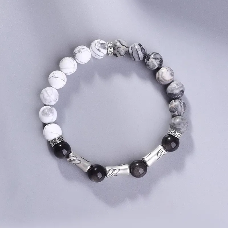 FOREVER MELODY Obsidian Bracelets Men's-3
