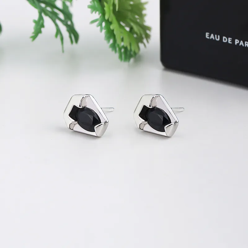 FOREVER MELODY 999 Fine Silver With Zircon Stud Earrings Men's-9