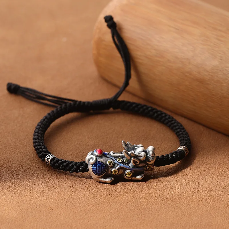 FOREVER MELODY Sterling Silver Rope Bracelets Men's-5