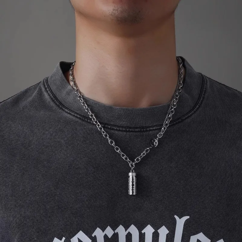 FOREVER MELODY Titanium Steel Necklaces Unisex-5