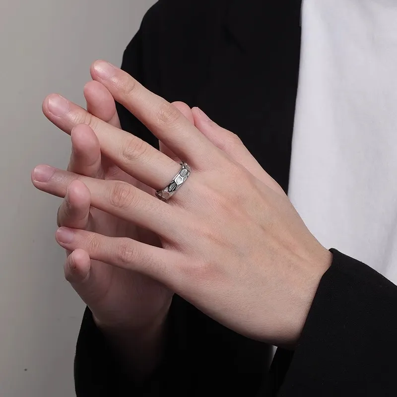 FOREVER MELODY Titanium Steel Rings Men's-5