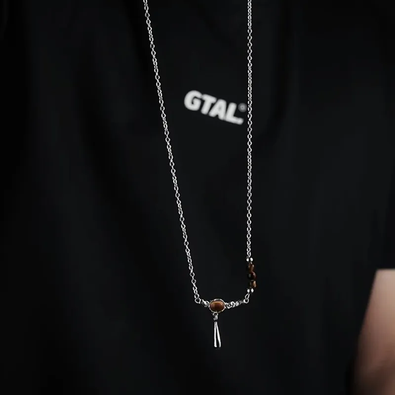 FOREVER MELODY Titanium Steel Necklaces Men's-5