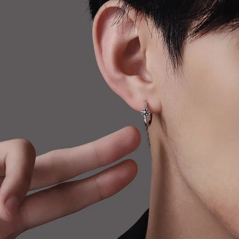 FOREVER MELODY S 999 Fine Silver Earrings Men's-3