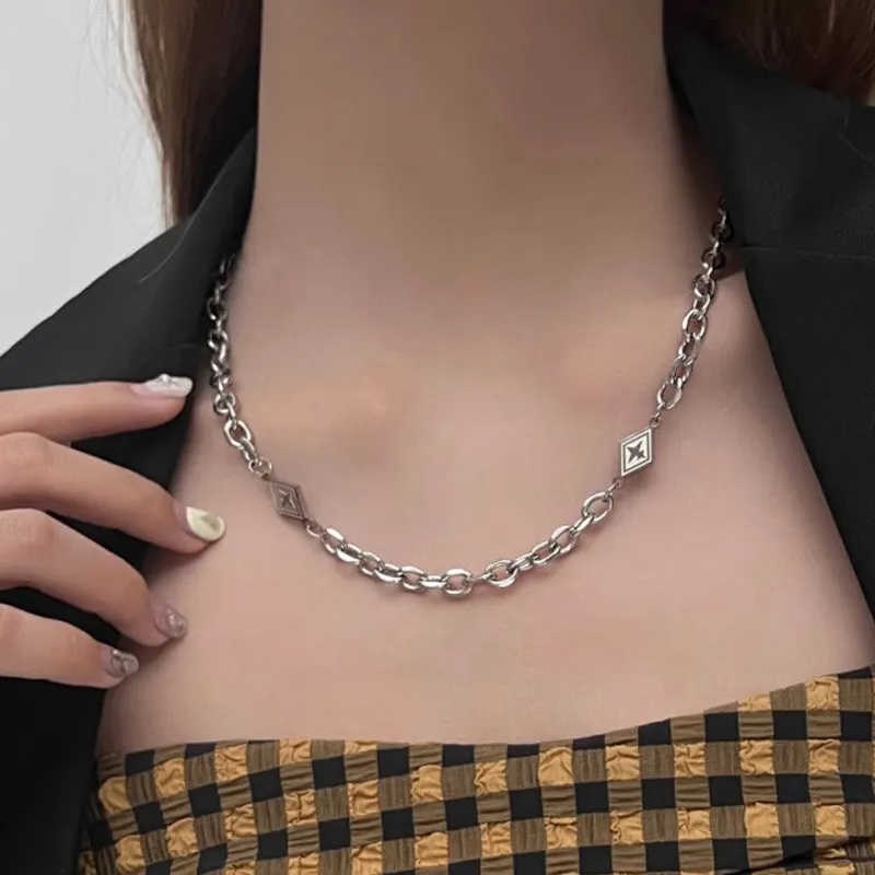 FOREVER MELODY Titanium Steel Necklaces Unisex-6