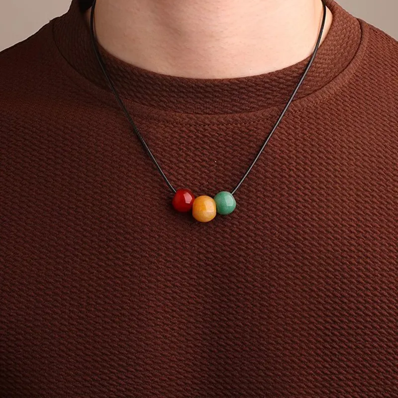FOREVER MELODY Tiger's Eye Stone Necklaces Unisex-7