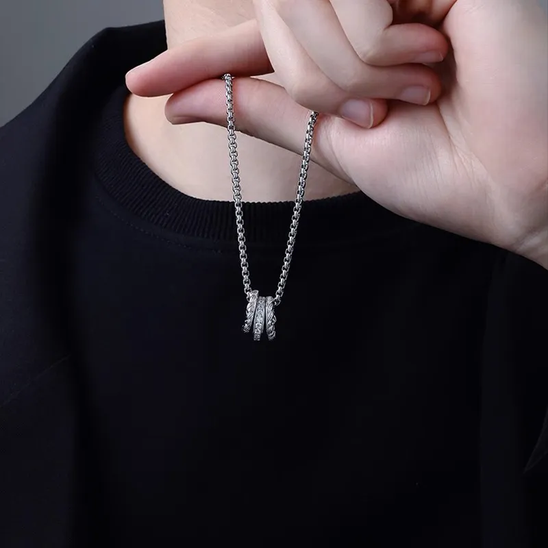 FOREVER MELODY 925 Sterling Silver Necklaces Men's-6