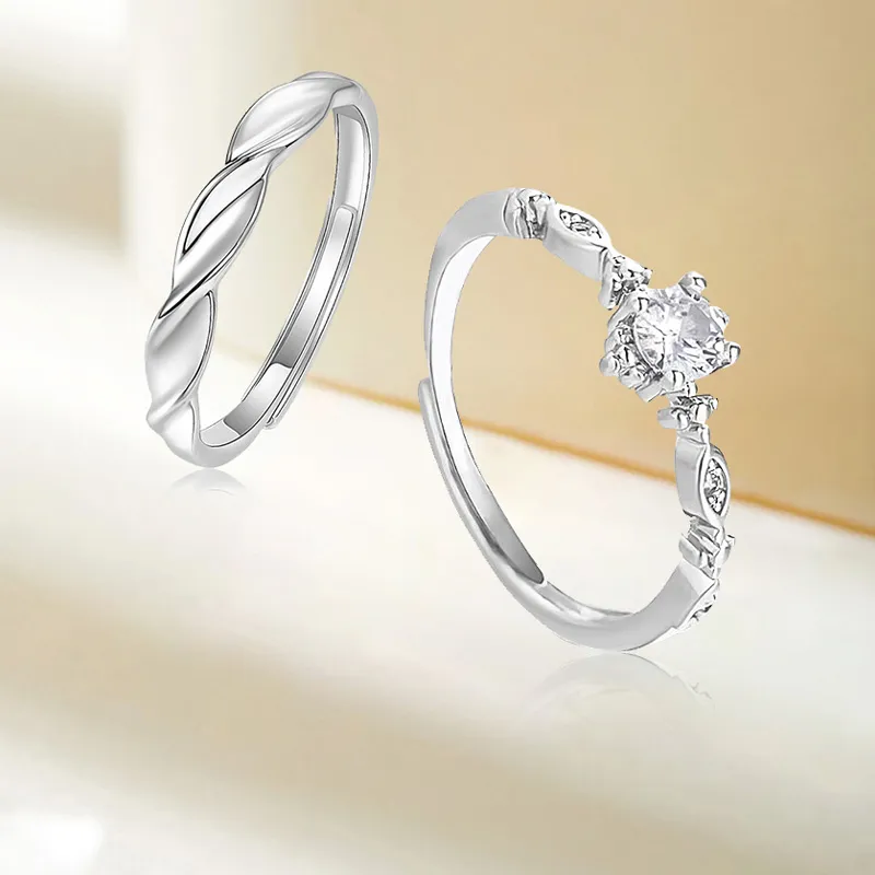 FOREVER MELODY Copper Zircon Rings Unisex-3