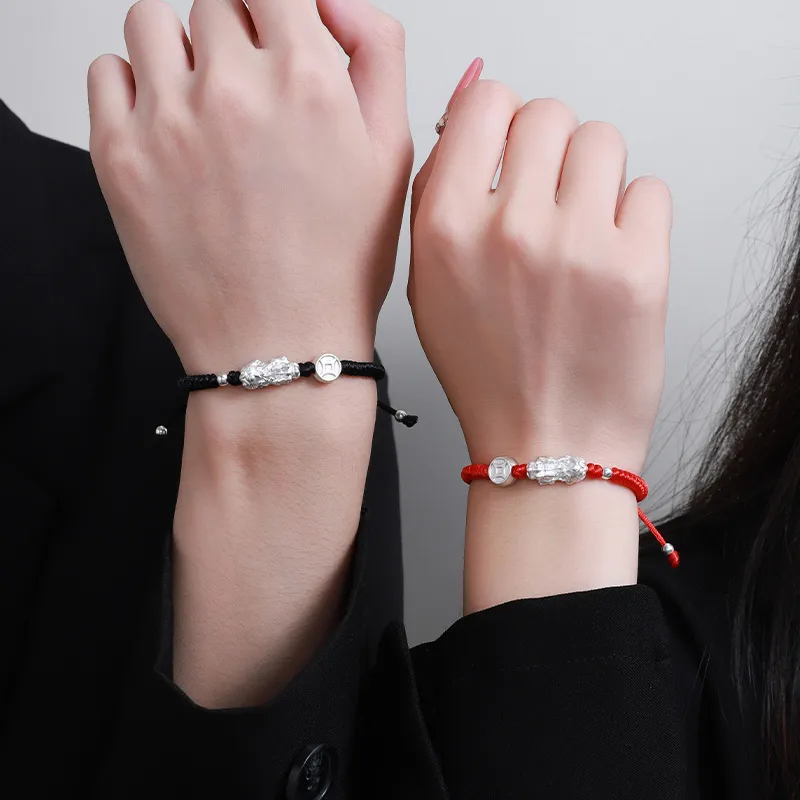 FOREVER MELODY Sterling Silver Rope Bracelets Unisex-1