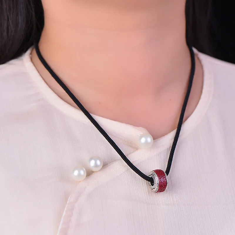 FOREVER MELODY Reconstructed Cinnabar Necklaces Unisex-1