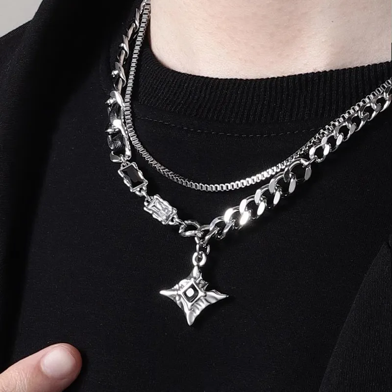 FOREVER MELODY Titanium Steel Necklaces Men's-4