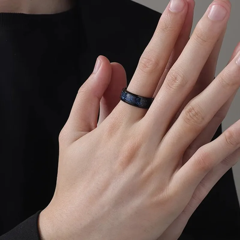 FOREVER MELODY Titanium Steel Rings Unisex-3