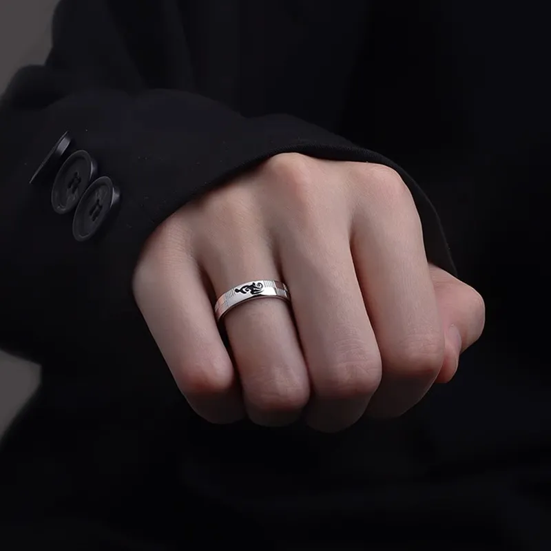 FOREVER MELODY 925 Sterling Silver Rings Men's Silver-3