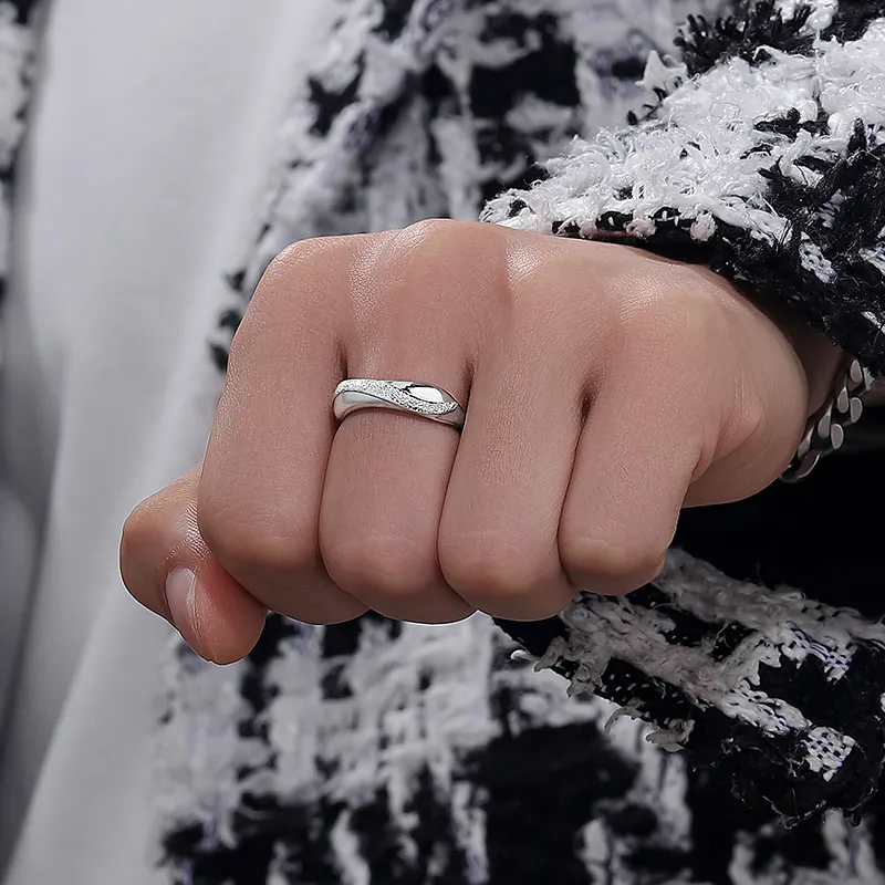 FOREVER MELODY 925 Sterling Silver Rings Men's Silver-28