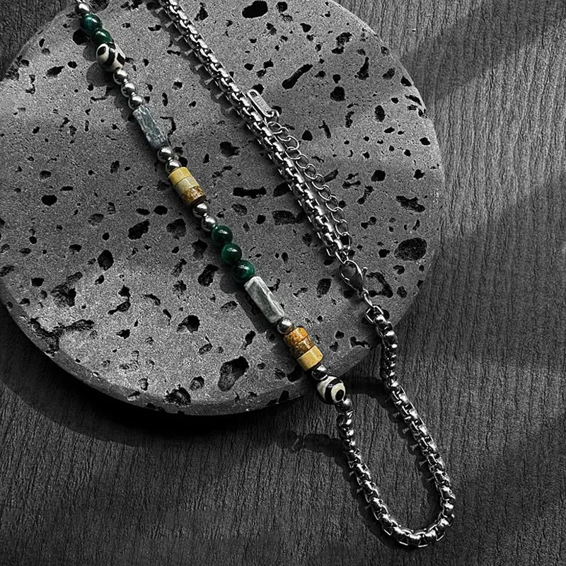 FOREVER MELODY Titanium Steel Necklaces Men's-4