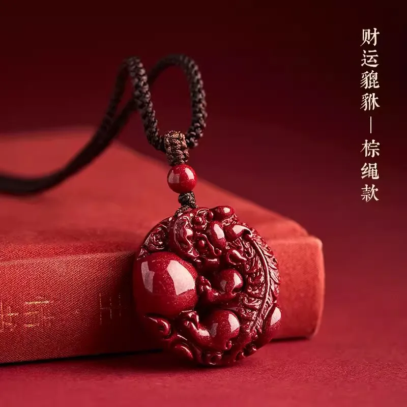 FOREVER MELODY Reconstructed Cinnabar Necklaces Men's-3