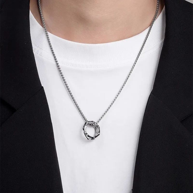 FOREVER MELODY Titanium Steel Necklaces Men's-1