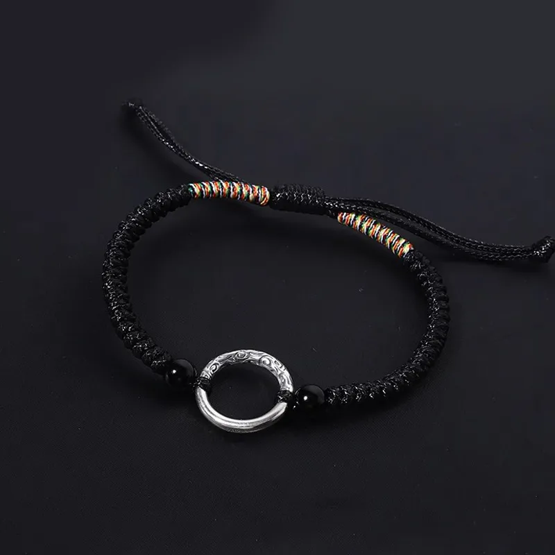 FOREVER MELODY 925 Sterling Silver Rope Bracelets Men's-1