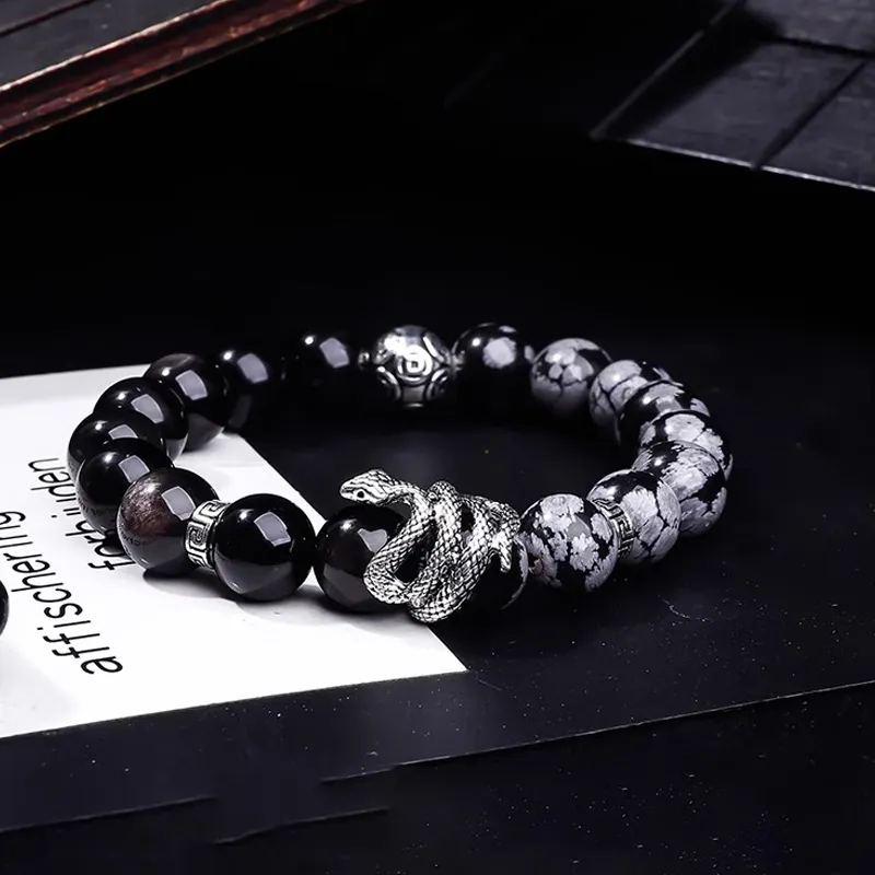 FOREVER MELODY Processing Obsidian Bracelets Unisex-2