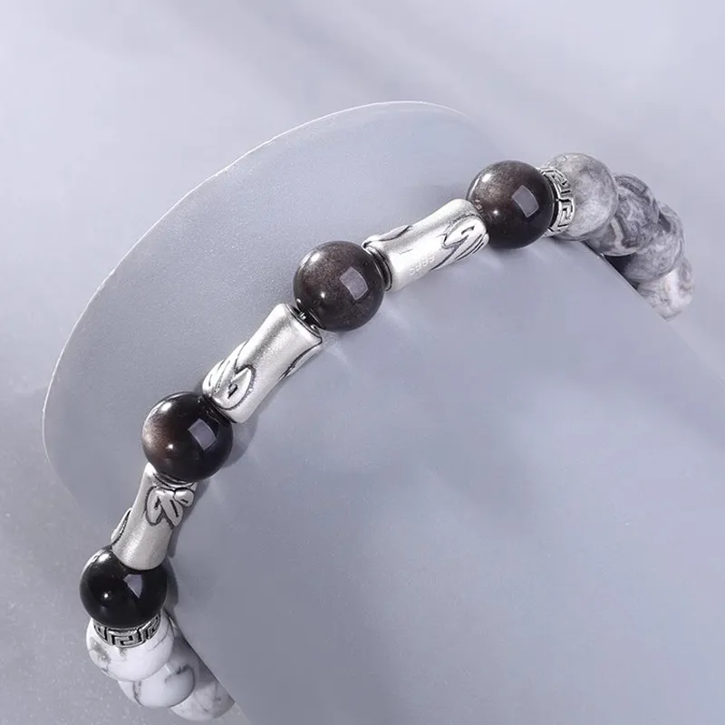 FOREVER MELODY Obsidian Bracelets Men's-5