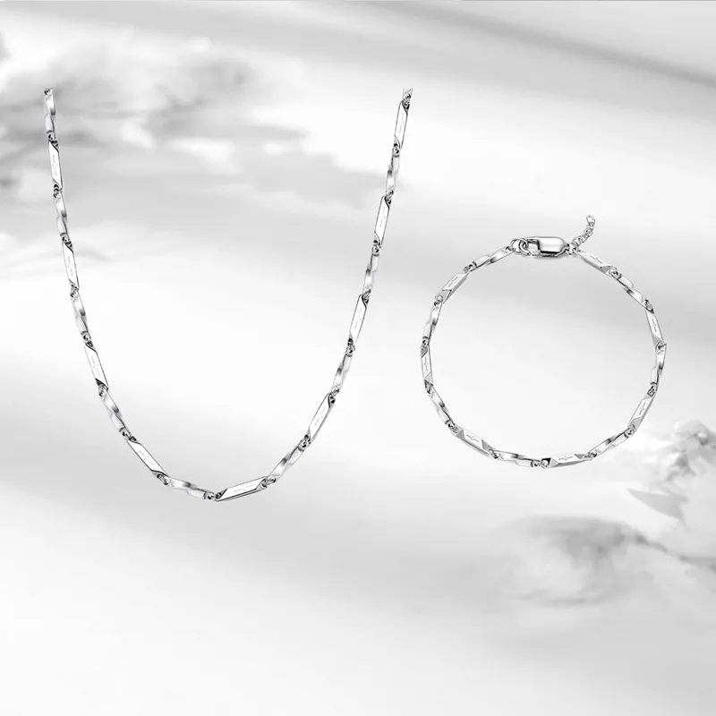 FOREVER MELODY Titanium Steel Necklaces Unisex-3