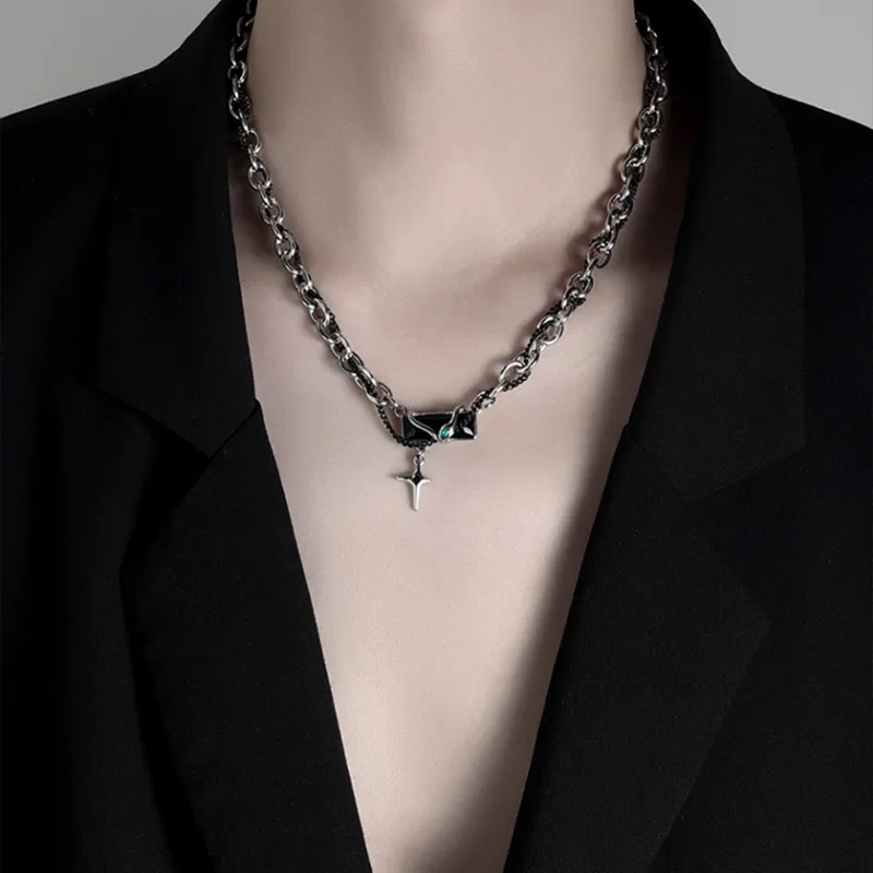 FOREVER MELODY Titanium Steel Necklaces Unisex-4