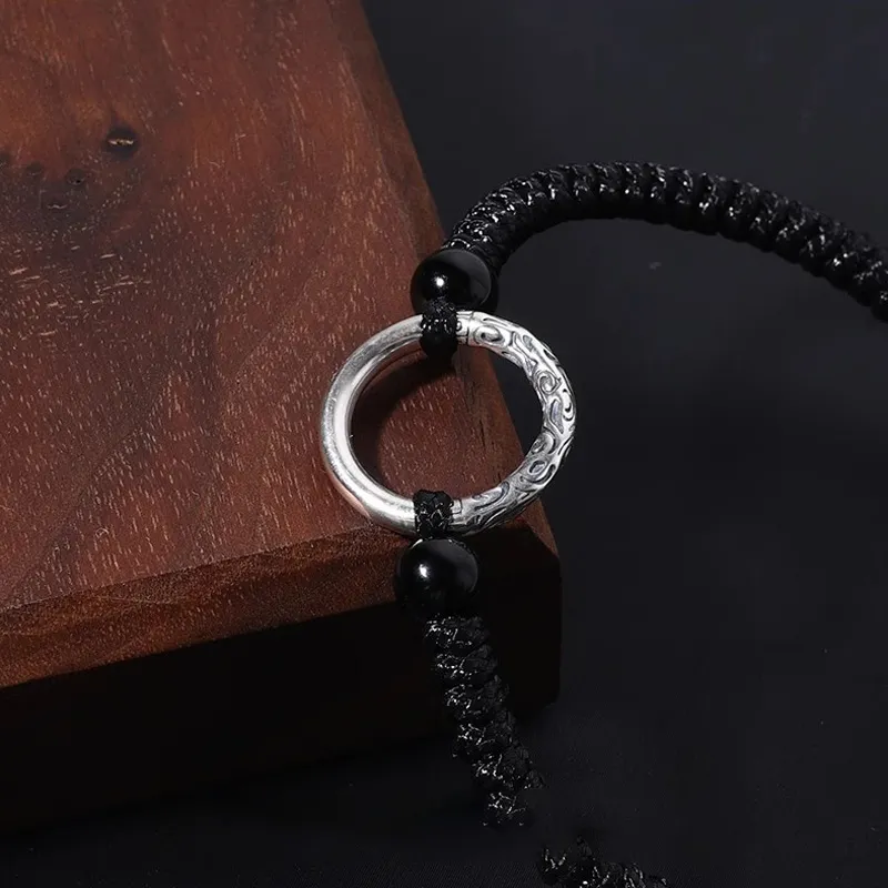 FOREVER MELODY 925 Sterling Silver Rope Bracelets Men's-3