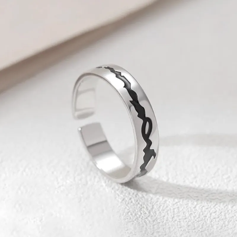 FOREVER MELODY 925 Sterling Silver Rings Men's Silver-6