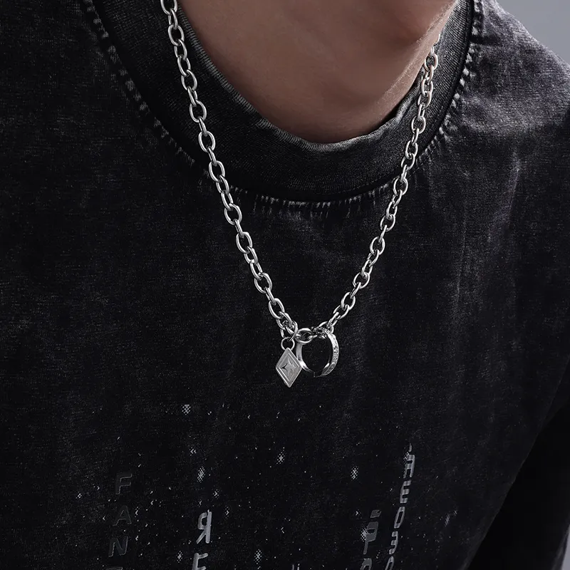 FOREVER MELODY Titanium Steel Necklaces Men's-5