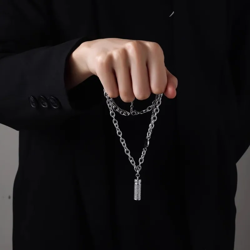 FOREVER MELODY Titanium Steel Necklaces Unisex-3