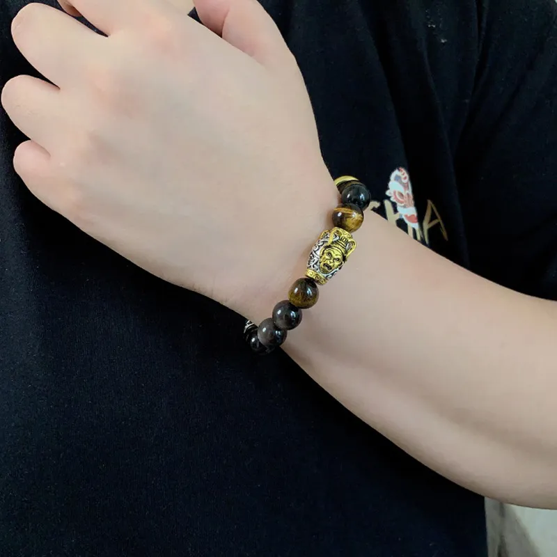 FOREVER MELODY Tiger's Eye Stone Bracelets Men's-2
