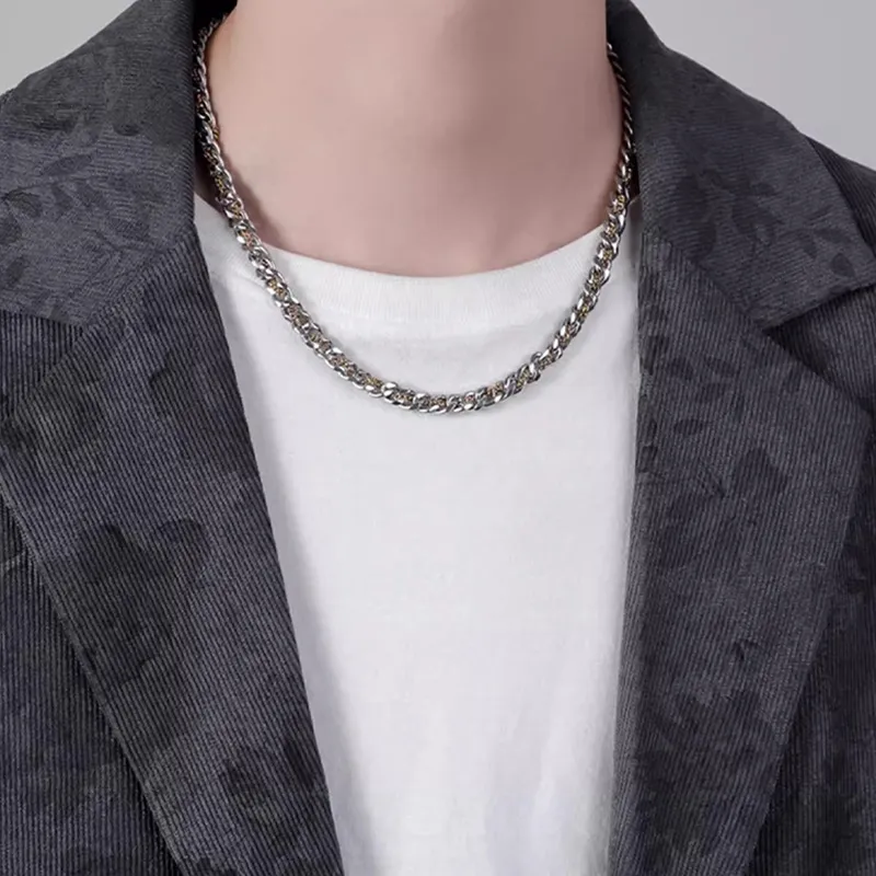 FOREVER MELODY Titanium Steel Necklaces Men's-2