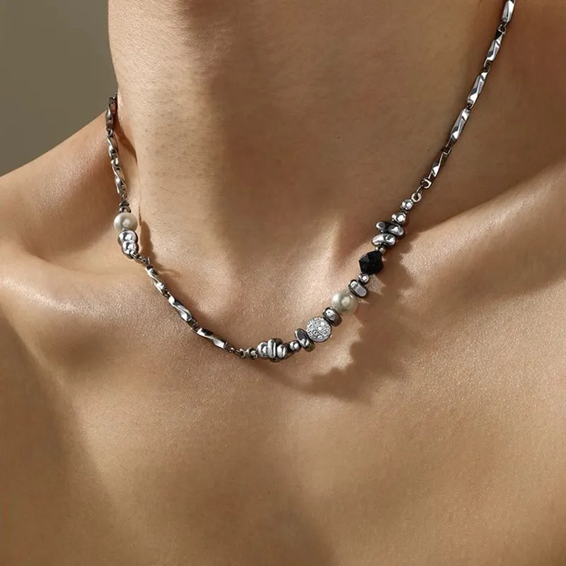 FOREVER MELODY Titanium Steel Necklaces Unisex-1