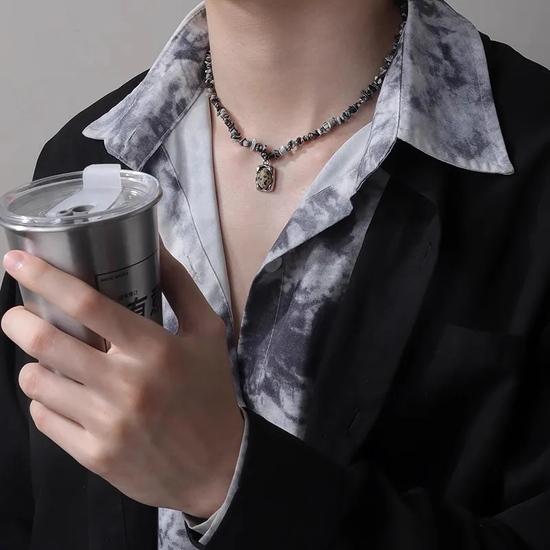 FOREVER MELODY Titanium Steel Necklaces Men's-7