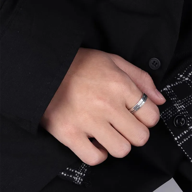 FOREVER MELODY 925 Sterling Silver Rings Men's Silver-22