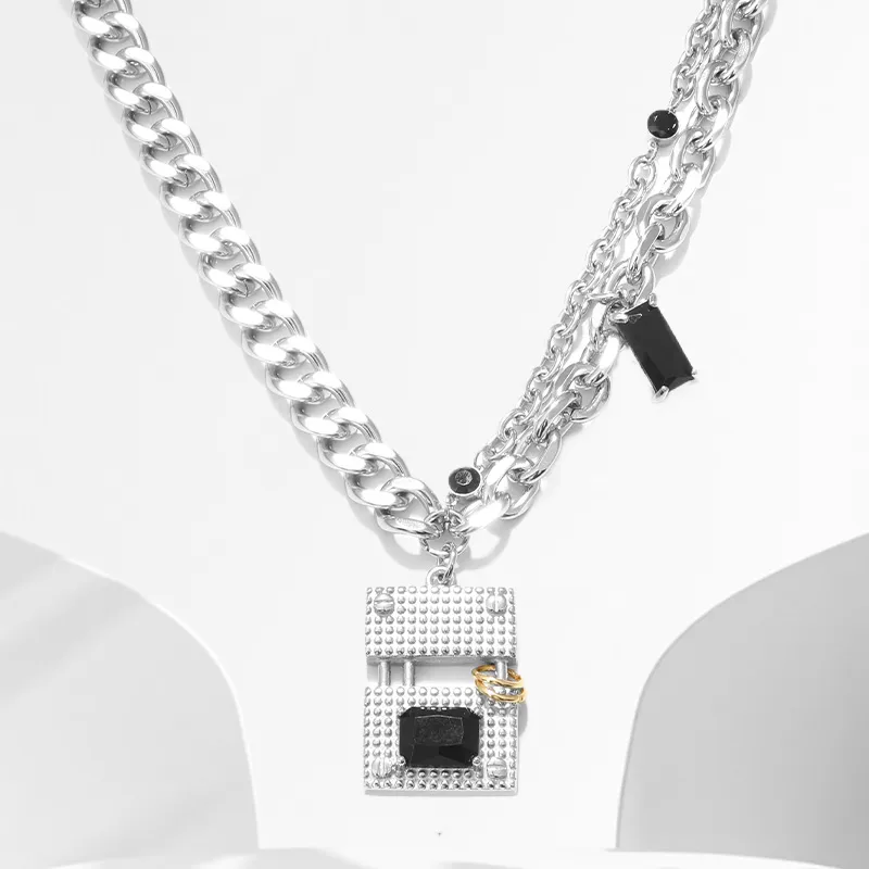 FOREVER MELODY Titanium Steel Necklaces Men's-3