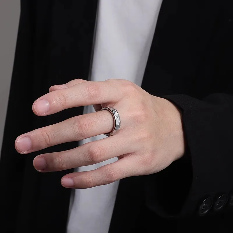FOREVER MELODY Titanium Steel Rings Men's-3