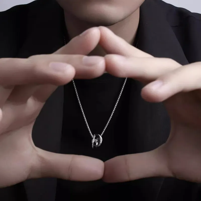 FOREVER MELODY Titanium Steel Necklaces Men's-3