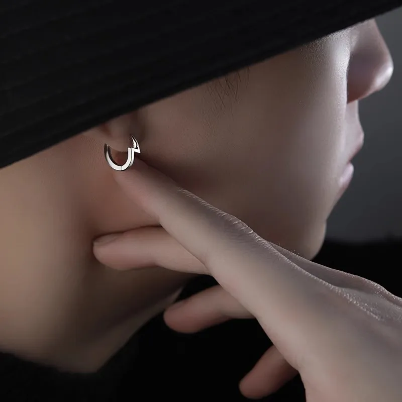 FOREVER MELODY S925 Silver Earrings Men's-1
