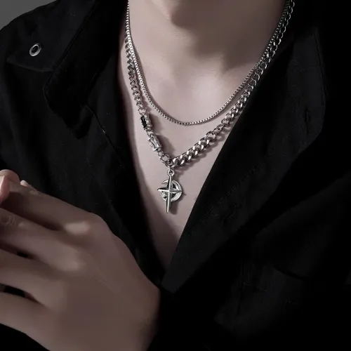 FOREVER MELODY Titanium Steel Necklaces Men's