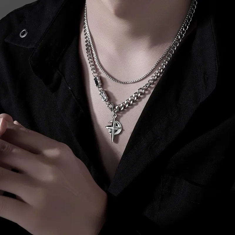 FOREVER MELODY Titanium Steel Necklaces Men's-1