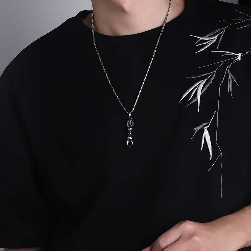 FOREVER MELODY Titanium Steel Necklaces Men's-1