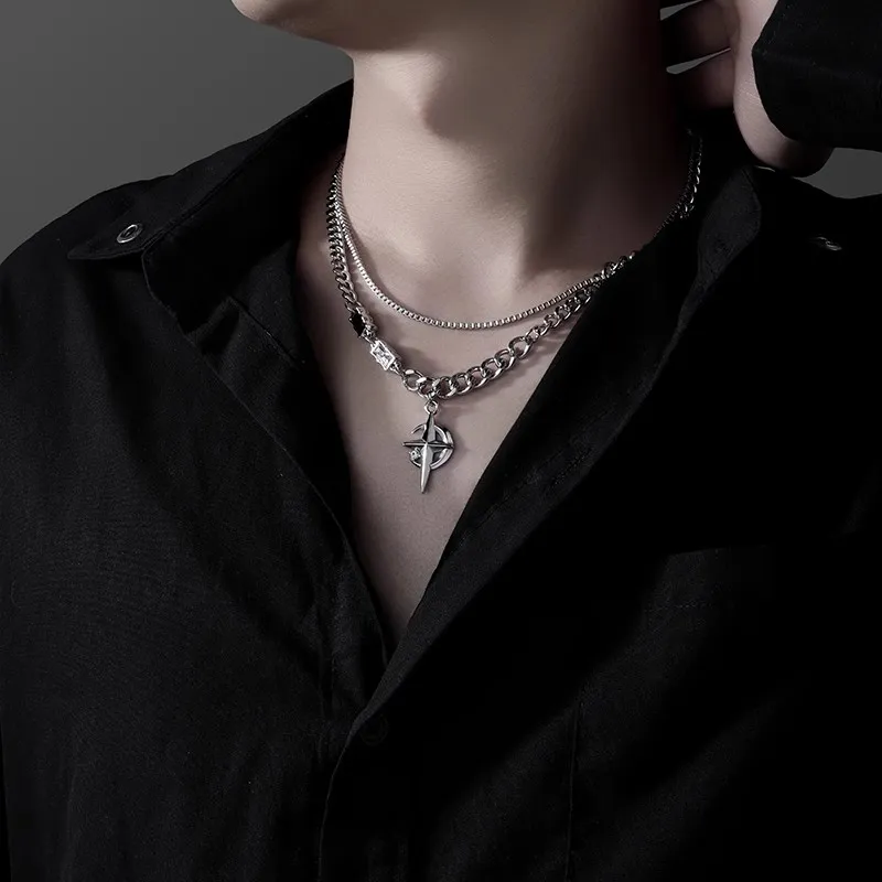 FOREVER MELODY Titanium Steel Necklaces Men's-3