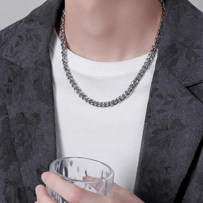 FOREVER MELODY Titanium Steel Necklaces Men's-5