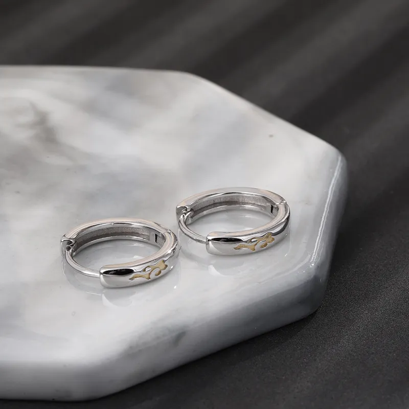 FOREVER MELODY 999 Fine Silver Earrings Men's-6