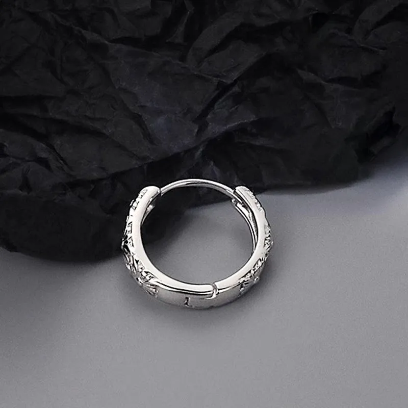 FOREVER MELODY 925 Sterling Silver Earrings Men's-16