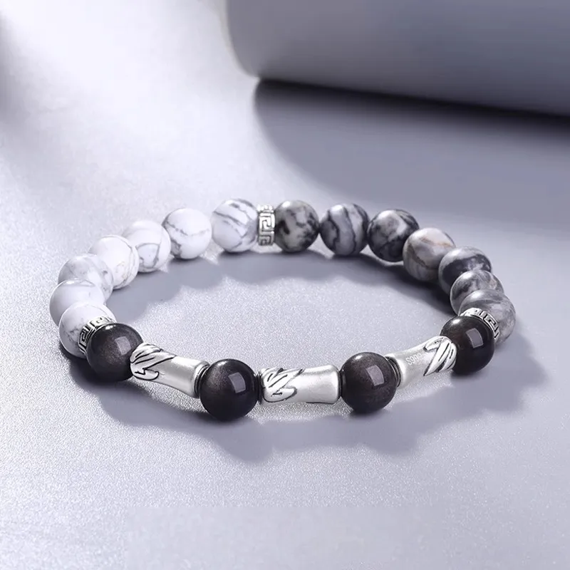 FOREVER MELODY Obsidian Bracelets Men's-1