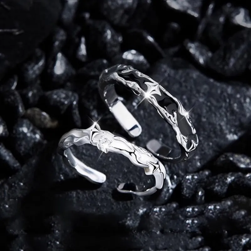 FOREVER MELODY 925 Sterling Silver Rings Men's-6