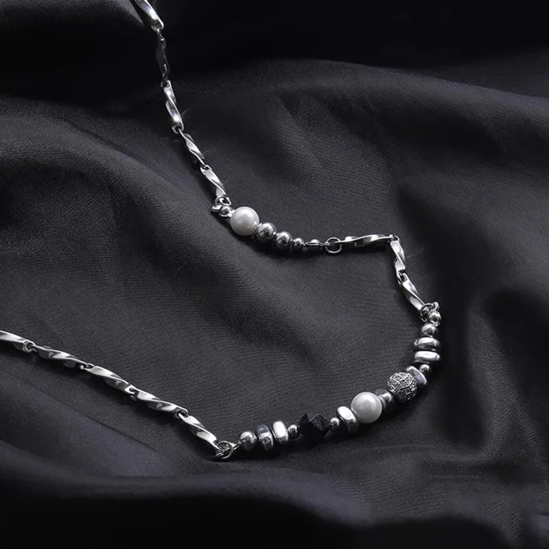 FOREVER MELODY Titanium Steel Necklaces Unisex-2